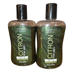 BATH & BODY WORKS Lot Of 2 CITRON For Men 2 in 1 Hair & Body Wash 10 oz Retired